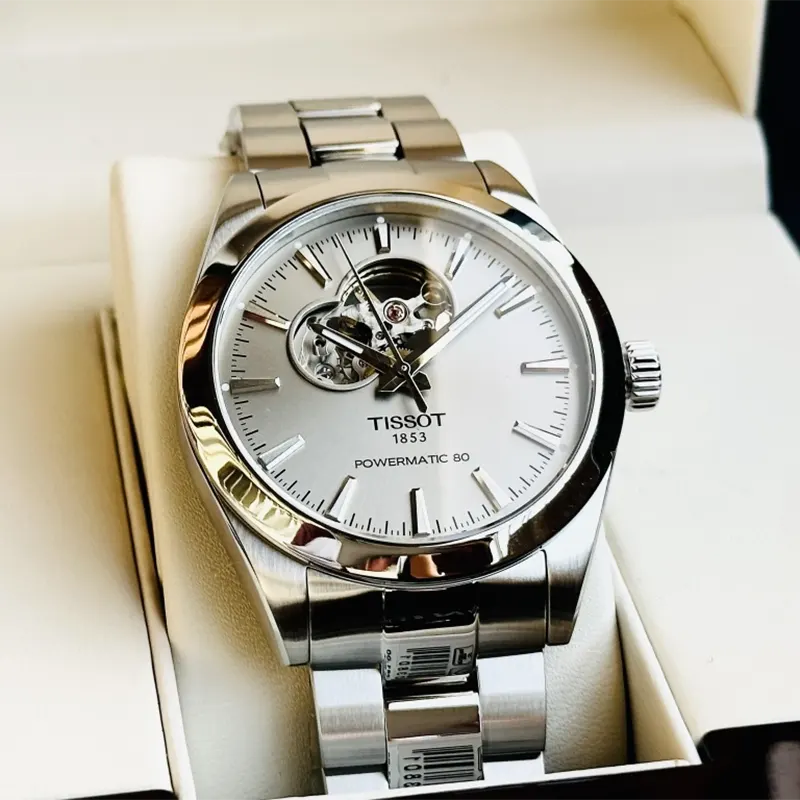 Tissot Gentleman Powermatic 80 Gray Dial Men's Watch- T127.407.11.081.00